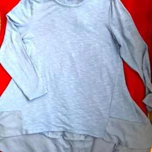 Chico’s Light Blue Tunic Shirt Top 1P 8P-10P NWTS